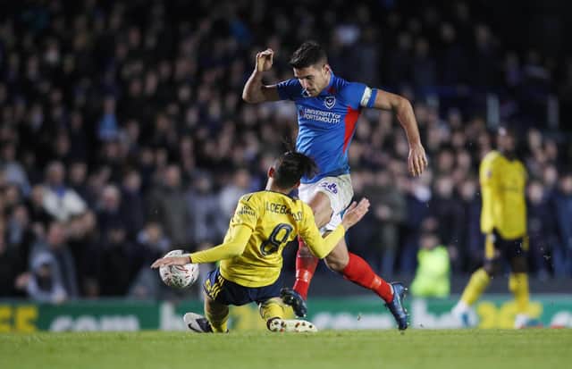 Gareth Evans skippered Pompey in their FA Cup fifth round clash with Arsenal in March. Picture: Joe Pepler