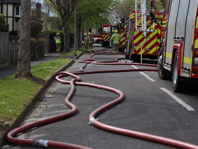 Emergency services at the scene of a 'large' house fire in Sea View Road, Drayton. Picture: Habibur Rahman