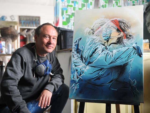 Artist m-one otherwise known as Matt Dixon, has created some artwork for The News, Portsmouth.

Picture: Sarah Standing (120620-9699)