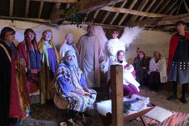 The cast in the barn at Staunton Country Park