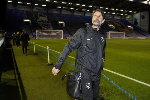 Danny Cowley takes his Pompey team to Edgar Street tonight seeking to avoid an FA Cup upset at the hands of Hereford. Picture: Jason Brown/ProSportsImages