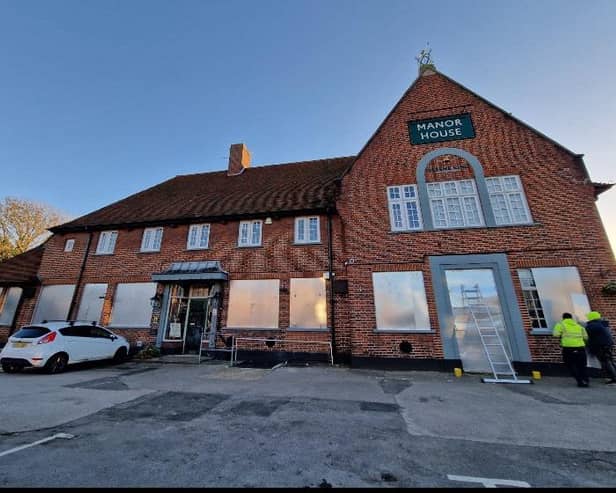 The Manor House getting boarded up. Pic: Hab Rahman