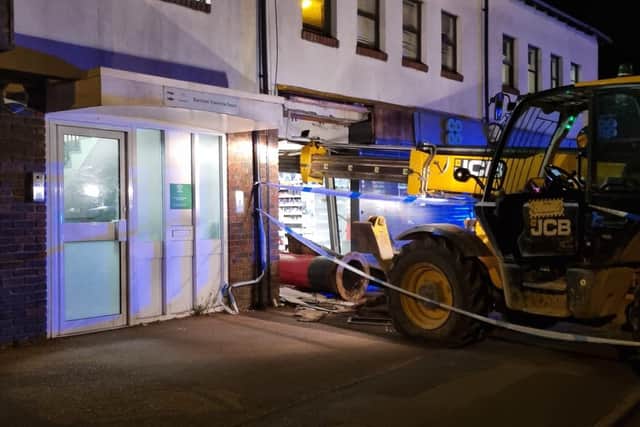 The JCB before it was removed.