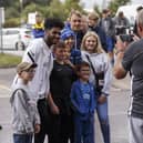 Ellis Harrison poses for a picture with fans before kick-off at the Keepmoat.  Picture:  Daniel Chesterton/phcimages.com