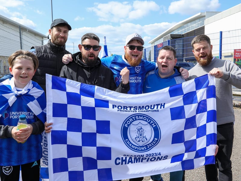 Pompey fans before the last home game of the season, Portsmouth v Wigan Athletic, at Fratton Park, Portsmouth
Picture: Chris Moorhouse (200424-035)