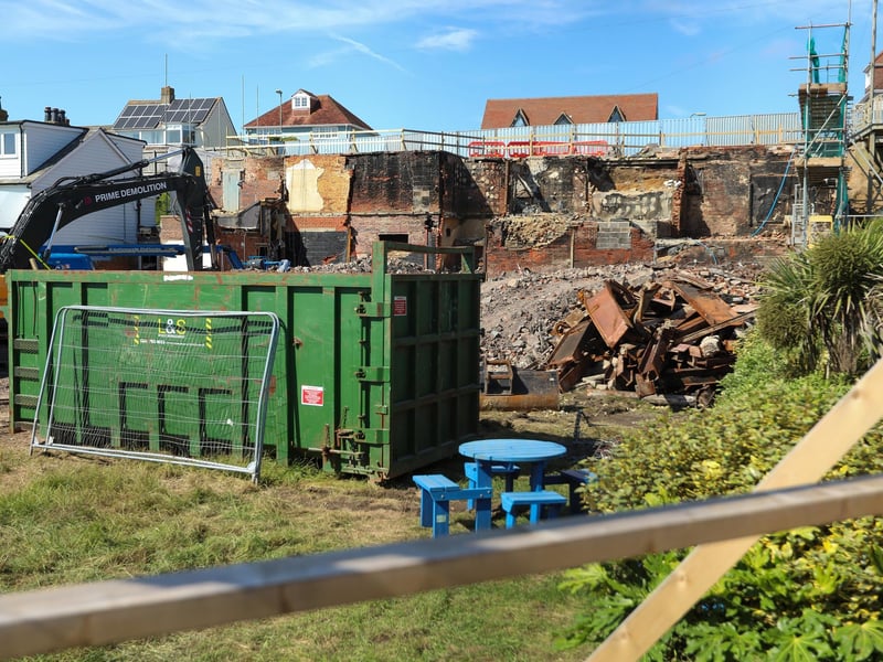 Demolition site at the Osborne View pub, Hill Head, Fareham, showing ongoing workPicture: Chris  Moorhouse (100724-023)