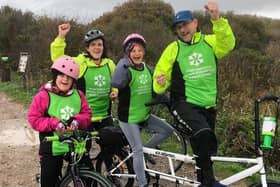 Supporters of Portsmouth Down Syndrome Association took on the T21 challenge to raise funds for the charity. Pictured: Matilda Field, Lucy Field, Megan Hartridge and Steve Hartridge
