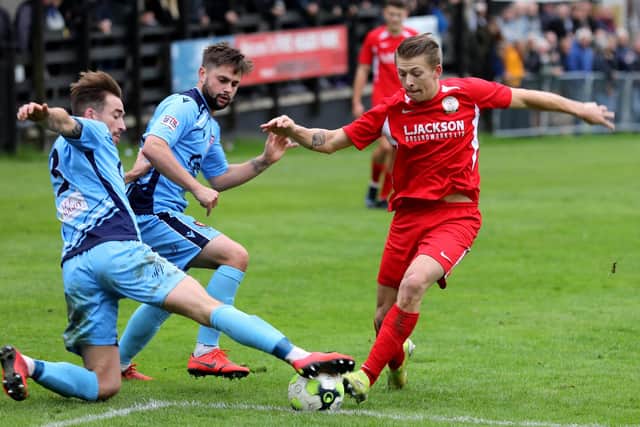 Zack Willett's, right, double for Horndean took him past 20 goals for the season. Picture: Sam Stephenson