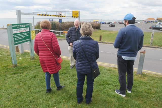 Residents who live opposite Beach Road Car Park discuss the problems being caused by anti-social behaviour.
Picture: Sarah Standing (150421-6681)