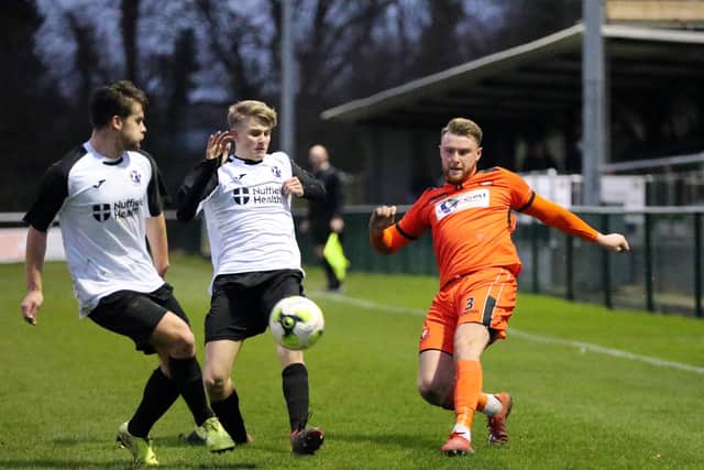 Former AFC Portchester defender Adam Cripps, right, has started the last two games for Moneyfields. Picture: Chris Moorhouse