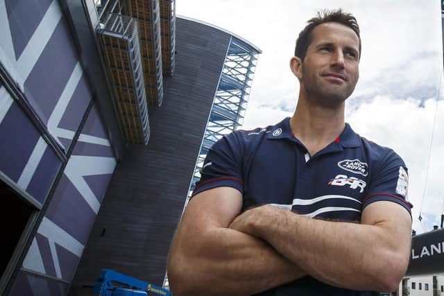 Sir Ben Ainslie at the Portsmouth-based Land Rover BAR HQ
