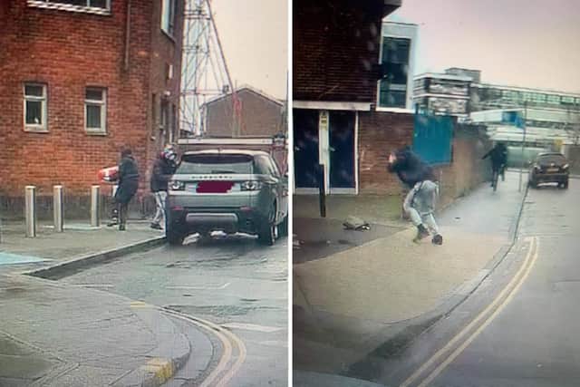 A handbag is stolen from a Land Rover Discovery parked in Lower Church Path, Portsmouth, on March 11. Picture: S&D Sparkles