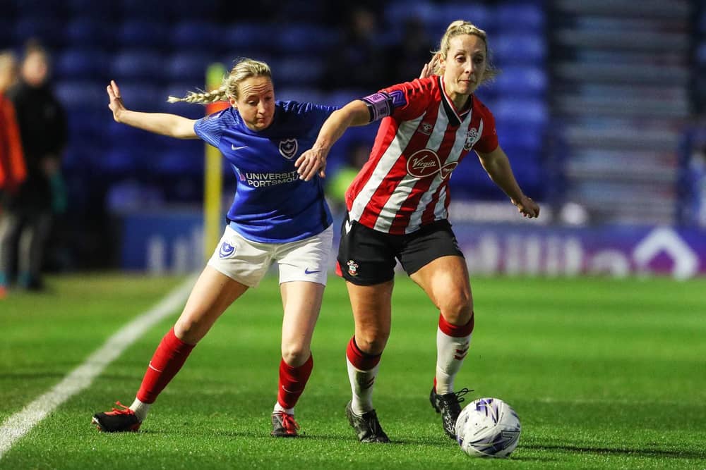 Action from Pompey Women's league meeting with Southampton FC at Fratton Park in December Picture: Stuart Martin (220421-7042)