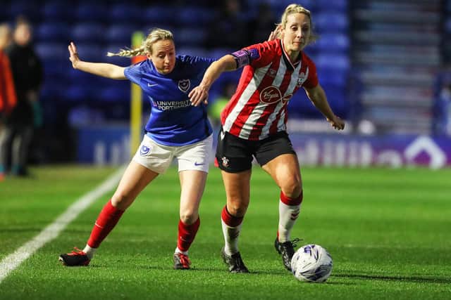 Action from Pompey Women's league meeting with Southampton FC at Fratton Park in December Picture: Stuart Martin (220421-7042)