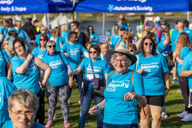 A mass Zumba session to warm up the 900 participants of the Alzheimers Memory Walk around Canoe Lake. 
Picture: Mike Cooter