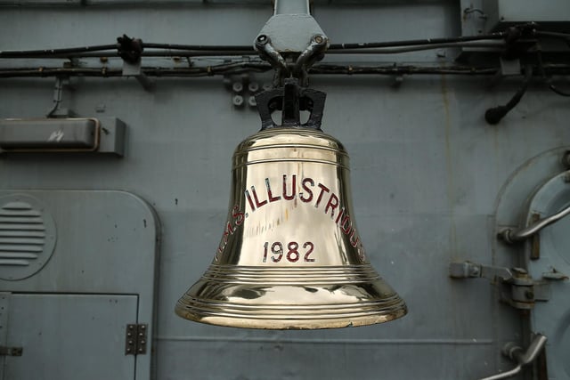 Ships bell, HMS Illustrious. Photo by Dan Kitwood/Getty Images