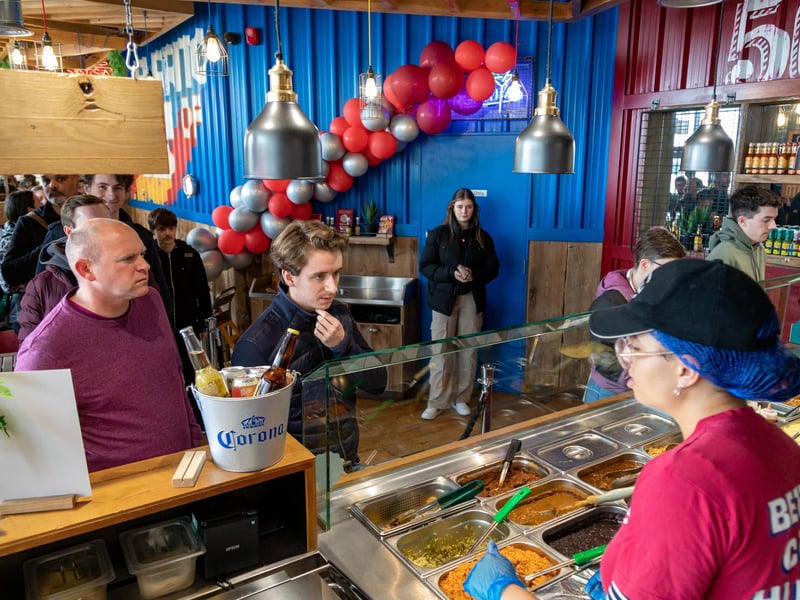 The big burrito giveaway at Tortilla, Gunwharf Quays.Picture: Mike Cooter
