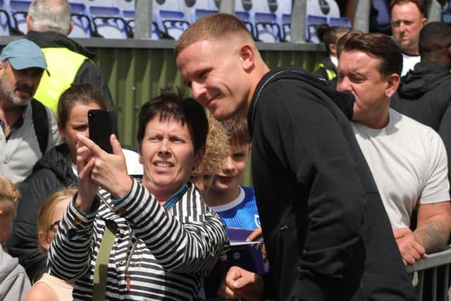Colby Bishop has missed Pompey's last three pre-season friendlies, but is now back in training following his ankle injury. Picture: Dave Haines
