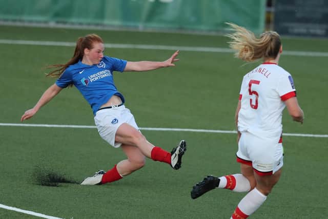 Jade Widdows, left, in action for Portsmouth. Picture by Dave Haines