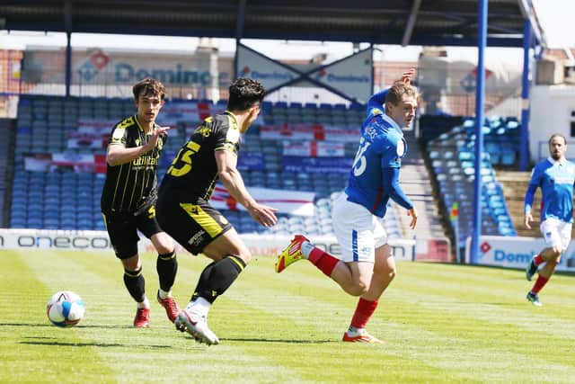 George Byers clever back-heel released Ronan Curtis to net the first-half match winner against Bristol Rovers on Saturday. Picture: Joe Pepler