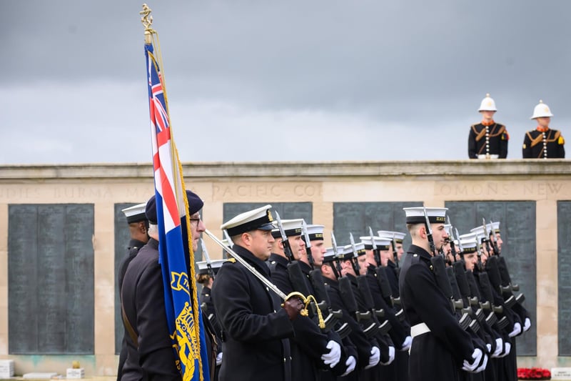 Pictured is: The Guard and Flag bearer wait

Picture: Keith Woodland (121121-22)