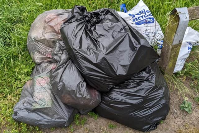 Rubbish was left behind at a travellers’ site