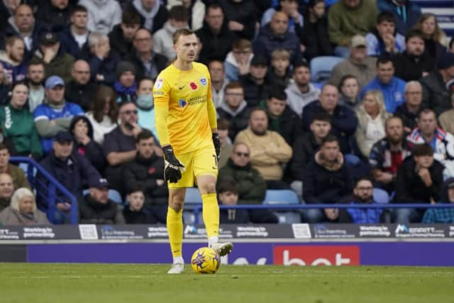 Pompey keeper Will Norris has been cleared of blame after being beaten at the near post twice against Charlton Athletic. Pic: Jason Brown.