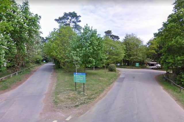 The woman, who is 27 weeks pregnant, was shot with a BB gun by reckless teenagers at Royal Victoria Country Park, in Netley. Picture: Google Street View.