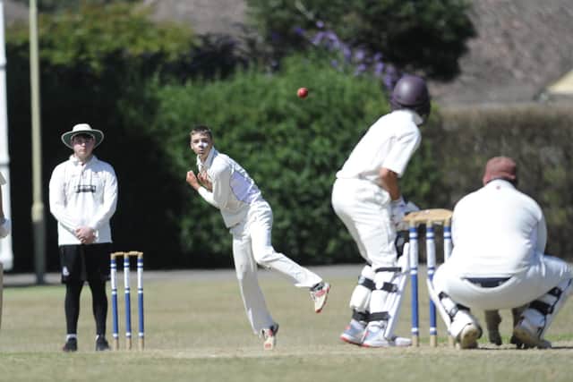 Freddie Gadd bowling for Havant against Portsmouth & Southsea. Picture Ian Hargreaves