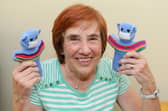 Sandra McAfee (76) from Gosport, has knitted more than 150 Covid-19 bears raising money for the British Heart Foundation.Picture: Sarah Standing (100820-2454) 