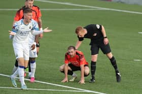 Jake McCarthy unhappy at a decision during Hawks' home loss  to Oxford City. Picture by Dave Haines