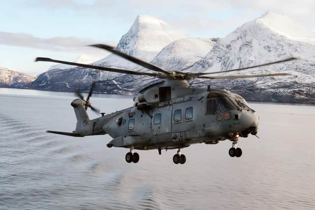 Pictured 845 NAS Commando Merlin Helicopter training with HMS Albion.
Joint Helicopter Command (JHC) deploy to Norway to maintain their specialist capabilities, and develop new tactics alongside the Future Commando Force. The UK has conducted cold-weather training in Norway for over 50 years and is a committed and capable partner in the High North. The UK is one of only a small number of nations capable of operating in this demanding environment.