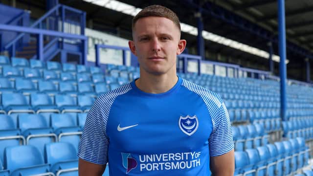 Striker Colby Bishop is on the bench for Pompey against Coventry this afternoon following his arrival from Accrington. Picture: Portsmouth FC