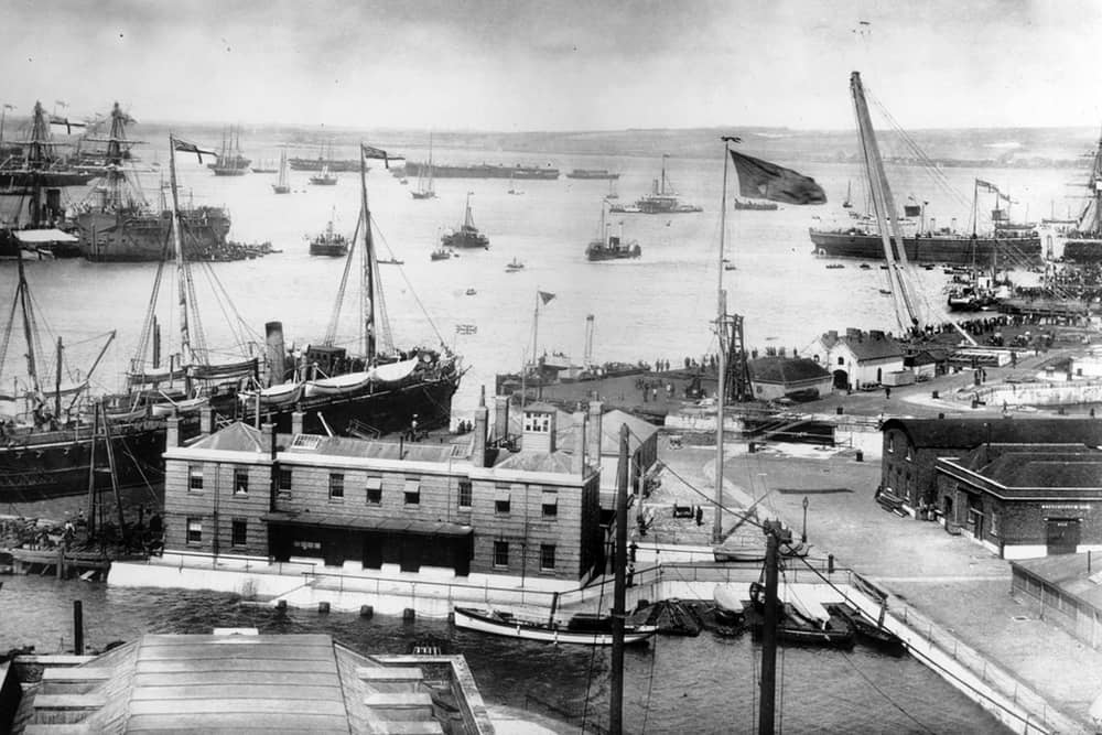 A Victorian dockyard scene