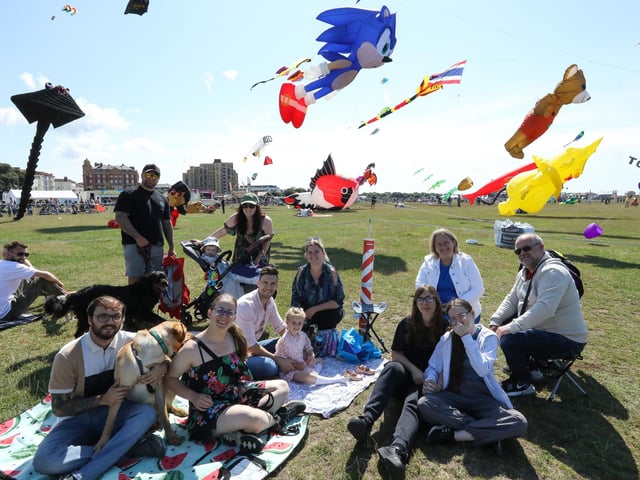 The Cowlard and the Perkins families enjoy the festivities on Southsea Common.Picture: Chris Moorhouse (270724-16)