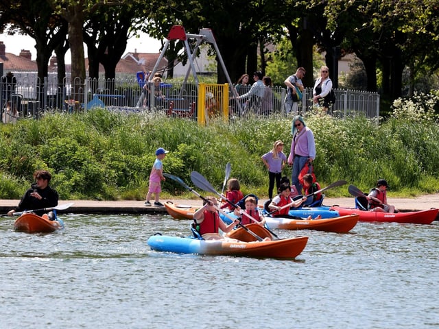 Children kayaking at Haslar Marina, Cockle Pond, Walpole Park.
Picture: Sam Stephenson.