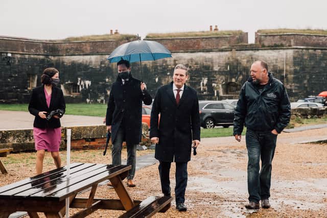 The Labour Party leader praised Portsmouth as a 'great city' during his second visit this year. Picture: Labour Party.