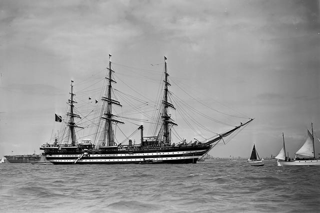 Amerigo Vespucci at the Coronation Fleet Review at Spithead in 1953.
Picture: National Museum of the Royal Navy