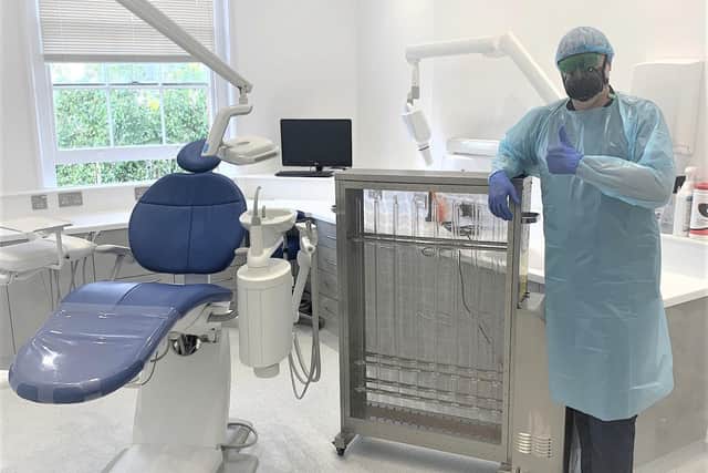 New dental practice, Ultra Violet Dental Solutions, open in Waterlooville on 28 July 2020.Pictured: Orthodontist, Skjalg Johnsen in the Dental studio.
