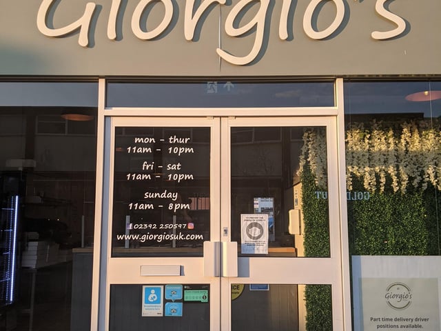 Giorgio's, on London road, was rated 4.9 out of five with 354 reviews on Google