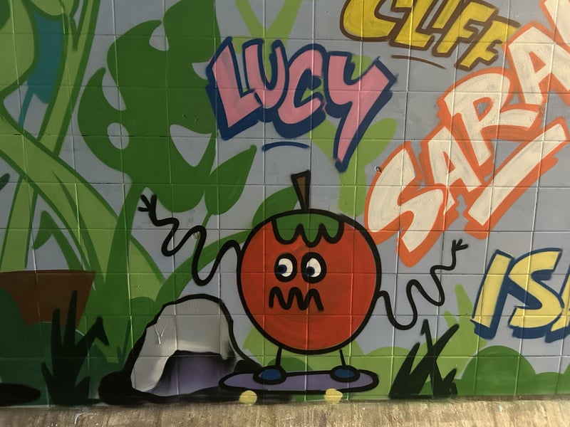Chris Reeves (Berk) and Mark Jones (Fark) from The Corner Collective in Southsea, have reinvigorated the Washington Road, Emsworth, underpass in a community project funded by Havant Borough Council. Picture by Hollie Busby