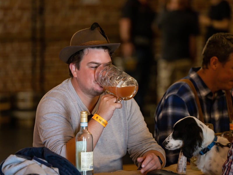 Inside the Oktoberfest - visitors to the Powder Monkey event in Gosport. Picture: Mike Cooter (011023)