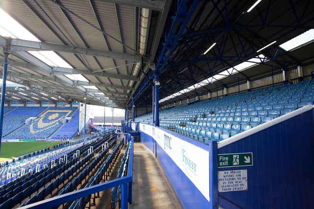 Work has now been completed in North Stand upper, with the lower section (below the pictured walkway) to be addressed from December. Picture: Habibur Rahman