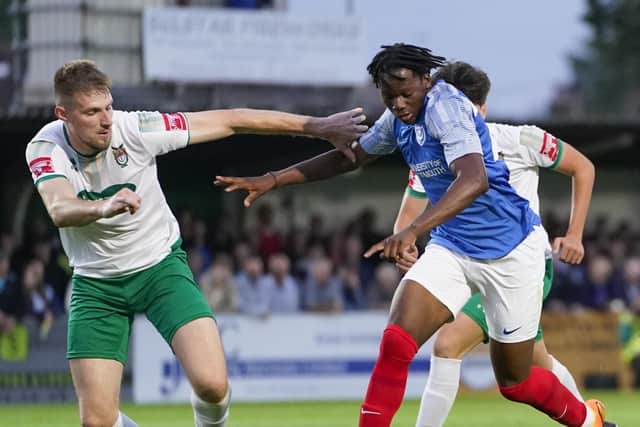 Academy youngster Sam Folarin made an eye-catching contribution in Pompey's 1-1 draw with Bognor. Picture: Jason Brown/ProSportsImages