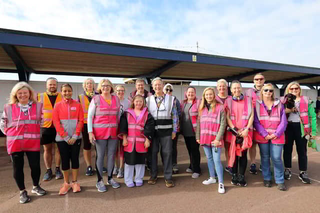 Run director Steve Gorys (white vest) and other volunteers at the Southsea parkrun.
Picture: Chris Moorhouse