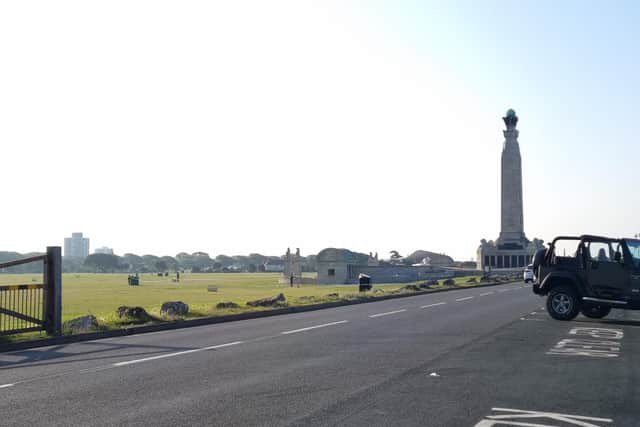 Police at the naval memorial on Southsea Common after a stabbing on July 19, 2021
Picture Stuart Vaizey.