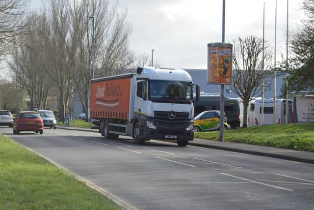 HGVs making deliveries would use the consolidation centre rather than driving into the city. Pictured: A lorry driving through Anchorage Road in Copnor. Picture: David George