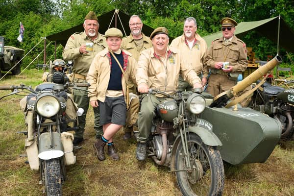 The Warbike Group enjoy a break for a cup of tea.Picture: Keith Woodland (260521-5)