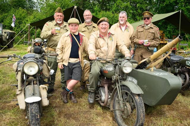 The Warbike Group enjoy a break for a cup of tea.Picture: Keith Woodland (260521-5)