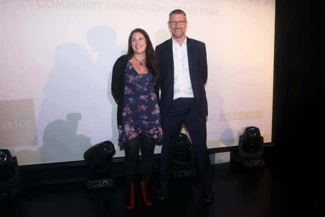 (L-R) Emily Alexander from Redundancy Support with editor of The News Mark Waldron.
Picture: Sam Stephenson